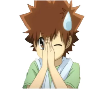 🙄 anime, personaggio, ragazzo, sudore, imbarazzato telegram sticker
