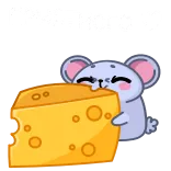 🧀 mouse, cartoon, animal, cute, cheese, food whatsapp sticker