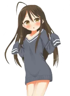 👀 Anime, Cartone animato, Ragazza, Carino, Chibi telegram sticker