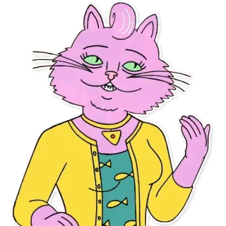 👌 Princess Carolyn BoJack Horseman Мультфильм, Животное, Кот, Принцесса Кэролин, Конь БоДжек, Анимация telegram sticker