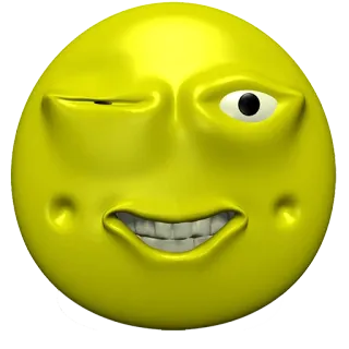 😉 表情符号, 笑脸, 眨眼, 黄色, 卡通 telegram sticker