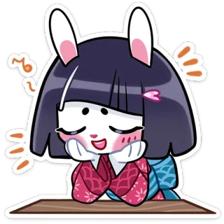 🥺 coniglio, anime, carino, kawaii, cartone animato whatsapp sticker