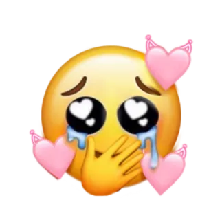 💖 Emoji, Weinen, Herzen, Traurig, Ausdruck, Gefühl, Liebe, Niedlich whatsapp sticker