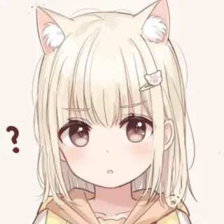 ❓ ? อนิเมะ, สาวแมว, เครื่องหมายคำถาม, น่ารัก, การ์ตูน, มังงะ telegram sticker