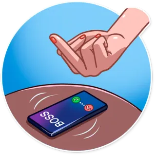 🖕 BOSS Stinkefinger, Chef, Telefon, unhöflich, Beleidigung, Geste whatsapp sticker