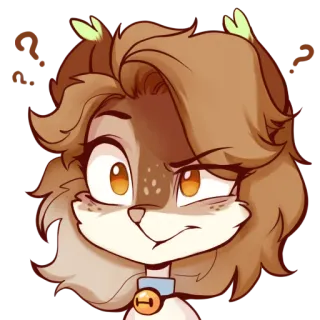 🤨 anime, cartoon, question, animal, unsure, cute telegram sticker