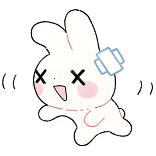 😵‍💫 rabbit, cartoon, cute, bunny, animal, sticker telegram sticker