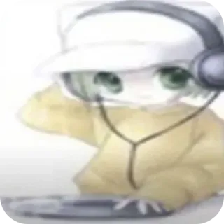 ✋ Anime, Hoạt hình, Nhân vật, Tai nghe, Mũ, Dễ thương, Kawaii telegram sticker