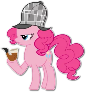 🚬 Pinkie Pie My Little Pony Pony, Rosa, Cartoon, Detektiv, Sherlock Holmes telegram sticker