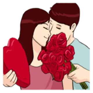 💑 amor, romance, casal, rosas, coração, afeição telegram sticker