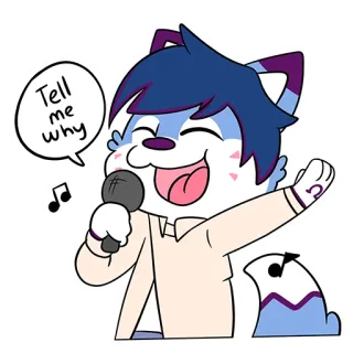 🎤 Tell me why singing, microphone, cartoon, animal, music telegram sticker