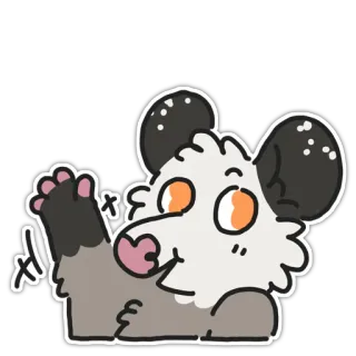 👋 Hi опоссум, милый, животное, мультяшный, машет whatsapp sticker