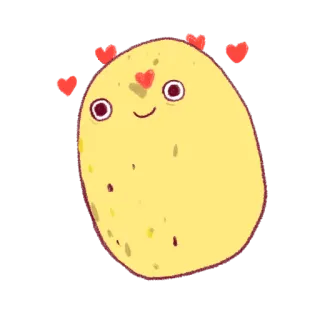 😍 картофель, мультфильм, милый, сердце, каваий telegram sticker