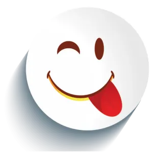 😜 อิโมจิ, ยิ้ม, ขยิบตา, แลบลิ้น, การ์ตูน, สติกเกอร์ telegram sticker