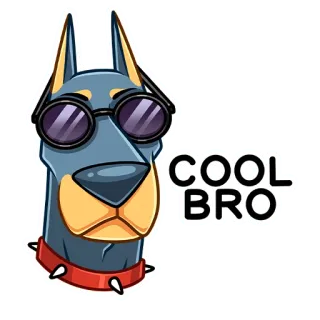 😎 COOL BRO собака, круто, солнцезащитные очки, братан, смешно, питомец, наклейка, животное telegram sticker