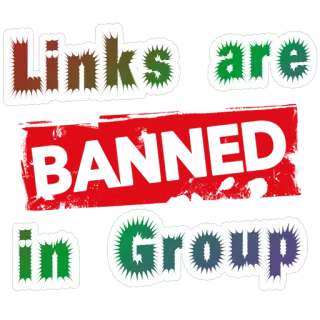 🔗 Links are BANNED in Group Link, Bannato, Gruppo, Restrizione, Regole telegram sticker