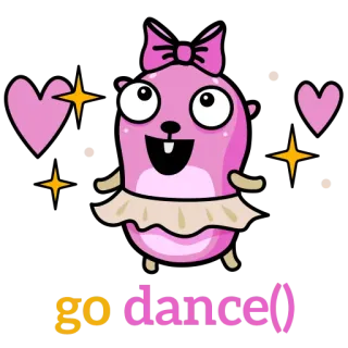 👯 Go Dance! ダンス, かわいい, ハムスター, ピンク, 星, ハート telegram sticker