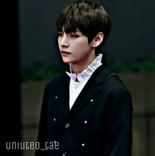💿 V uniuteo_tae person, männlich, schwarze Haare, idol, porträt whatsapp sticker