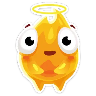 😇 imut, malaikat, halo, kartun, stiker whatsapp sticker