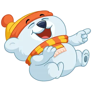 😂 dessin animé, ours, rire, animal, autocollant, hiver telegram sticker