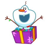 😄 Olaf Frozen Olaf, muñeco de nieve, Disney, Frozen, dibujos animados, Navidad, regalo telegram sticker