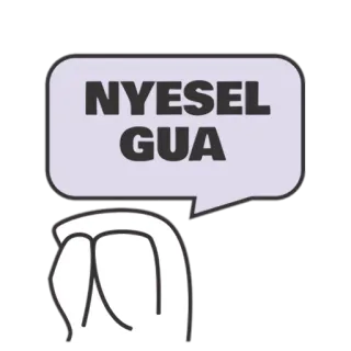 😭 NYESEL GUA 인도네시아어, 슬랭, 텍스트, 말풍선, 표현, 손 telegram sticker