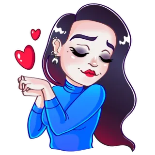 🥰 Frau, Aufkleber, Herzen, Liebe, Cartoon, weiblich, Illustration whatsapp sticker