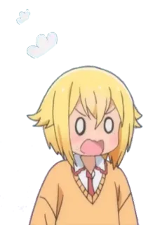 😤 anime, sticker, cartoon, manga, angry, blonde, school uniform telegram sticker
