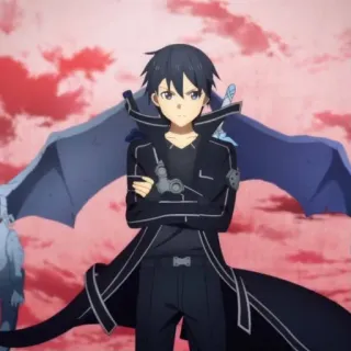 😠 Kirito Sword Art Online Anime, Kirito, Sword Art Online, Personaje, Animación, Videojuego, Espada telegram sticker