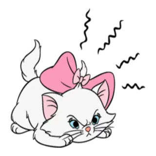 😋 Marie The Aristocats gato, gatito, dibujos animados, Disney, Los Aristogatos, Marie, lindo, enojado telegram sticker