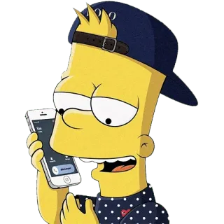 😎 Bart Simpson The Simpsons Ton Kartun, Stiker, Lucu, Karakter, Bart Simpson telegram sticker