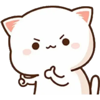 🐼 кот, стикер, средний палец, оскорбительный жест, милый, злой telegram sticker
