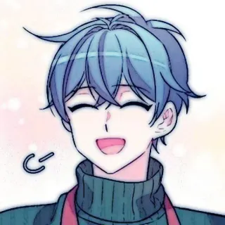 🤖 Anime, Manga, Cartoon, Leuk, Blij, Lachend, Jongen, Personage telegram sticker