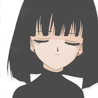 😌 Anime, Mädchen, traurig, schwarze Haare telegram sticker
