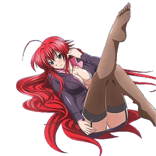 🛋 Rias Gremory High School DxD anime, cabelo vermelho, sexy, ecchi, fanservice telegram sticker