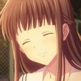 😊 Tohru Honda Fruits Basket anime, cartoon, meisje, glimlachend, schattig, Tohru Honda, Fruits Basket telegram sticker