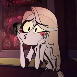 🟡 Charlie Morningstar Hazbin Hotel мультфильм, анимированный, персонаж, блондинка telegram sticker