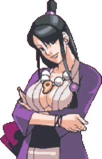 😊 Maya Fey Ace Attorney Maya Fey, Ace Attorney, video game character, spirit medium, anime girl telegram sticker