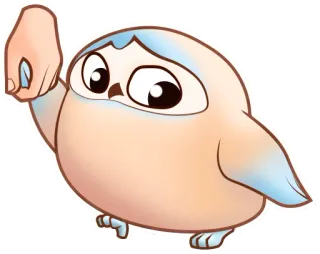 🙁 sowa, słodki, ptak, zwierzę, kreskówka, naklejka telegram sticker