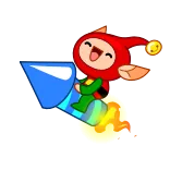 👋 Cartone animato, Razzo, Fiore, Volante, Felice, Divertente telegram sticker