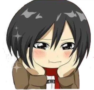 😍 Mikasa Ackerman Attack on Titan Anime, Chibi, Mignon, Mikasa, L'Attaque des Titans telegram sticker