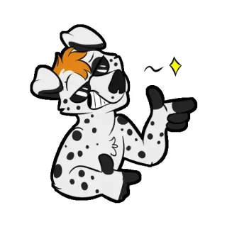 😎 собака, пушистый, мультик, милый, животное, указывает telegram sticker
