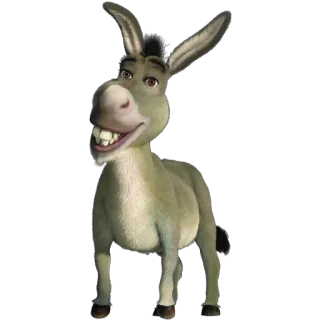😃 Donkey Shrek cartoon, Dreamworks, dier, film, animatie telegram sticker