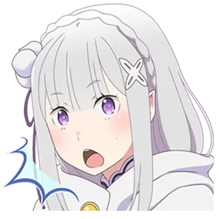 😱 Emilia Re:Zero − Starting Life in Another World Anime, Imut, Stiker, Gadis, Re:Zero, Emilia telegram sticker
