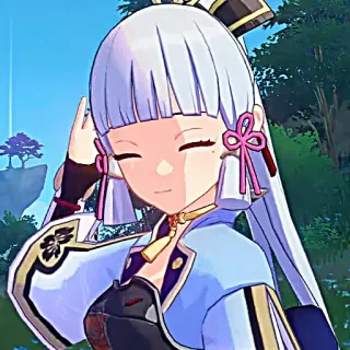 ❄️ Kamisato Ayaka Genshin Impact Kamisato Ayaka, Genshin Impact, Karakter video game, Anime, Karakter, Game, Wanita telegram sticker