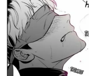 🥵 manga, anime, black and white, art, expression whatsapp sticker