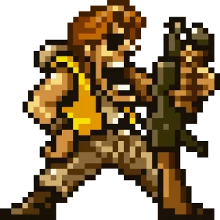 😎 soldato, arma, arma, militare, guerra, pixel art telegram sticker