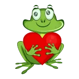 ❤️ Frosch, Herz, Liebe, Cartoon, Tier, süß telegram sticker