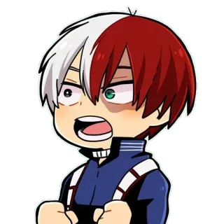 😳 Shoto Todoroki My Hero Academia Anime, Manga, My Hero Academia, Shoto Todoroki, Stiker, Kartun whatsapp sticker