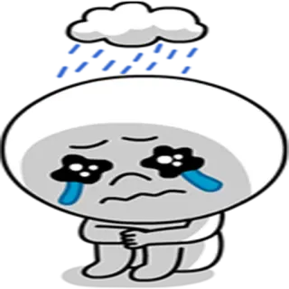 😢 เศร้า, ร้องไห้, เมฆ, ฝน, อารมณ์, ไม่มีความสุข telegram sticker
